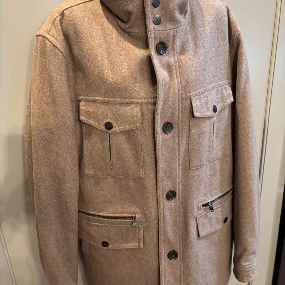 Michael Kors Brown Wool Button Up Lined Winter Warm Top Coat Jacket Women's Xl